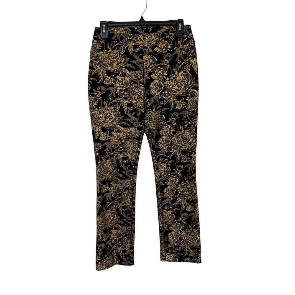 Soft Surroundings Pants‎ PXS Gold Black Metallic Brocade Dressy Luxe Style